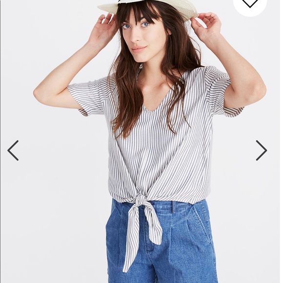 Madewell Tops - Madewell Novel Tie-Front Top in Stripe